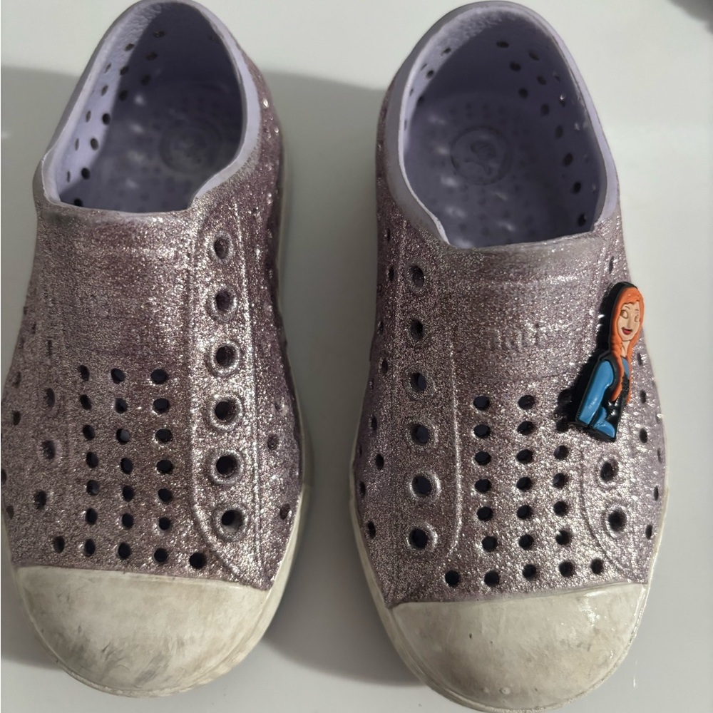 Native Shoes Kids Sparkly Purple Slip-Ons